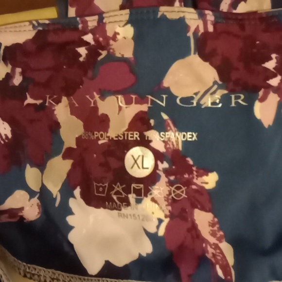 Active High Waist Tummy Control Leggings Ninfee Print (water lily) X large, NW - Picture 4 of 15